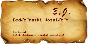 Bodánszki Jozafát névjegykártya